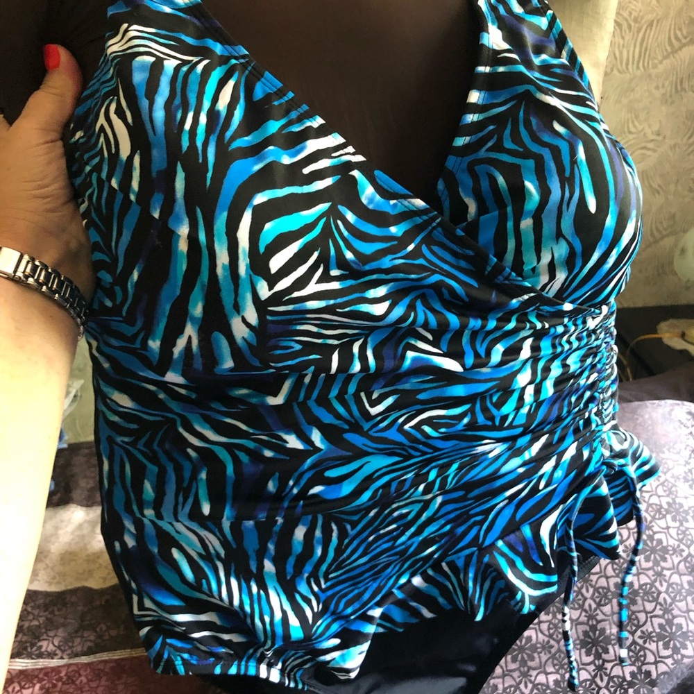 Multi color one piece swimsuit